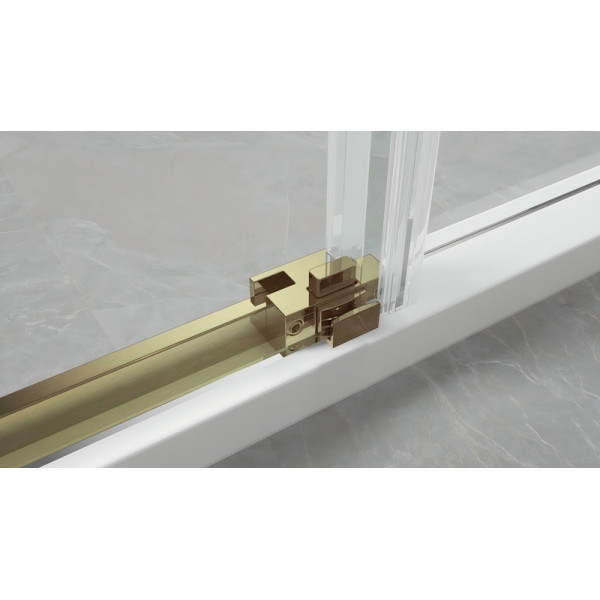 Душова кабіна без піддону Koer SR SC03-90x90x200-TR-12 прозоре скло Easy Clean 6мм, матове золото (KR5358)