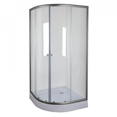 Душова кабіна без піддону Mixxus PLAIN SC01-90x90x185-TR GRAPHITE прозоре скло 4мм (MI6902)