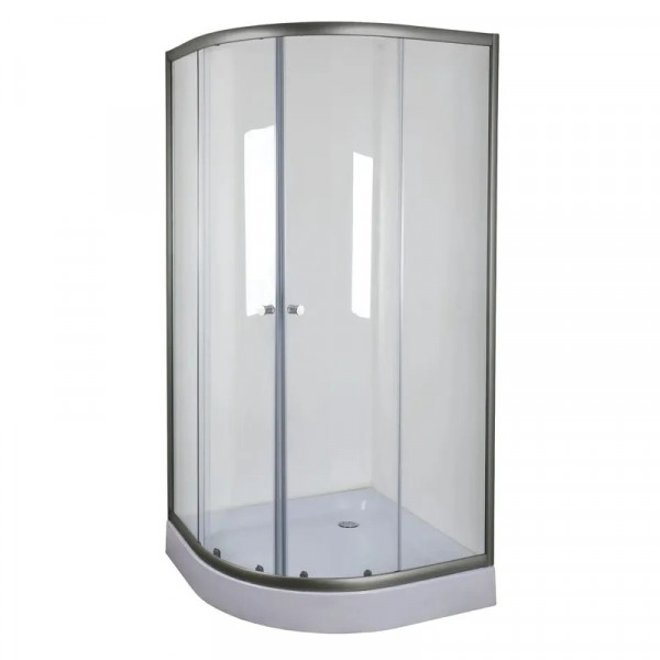 Душова кабіна без піддону Mixxus PLAIN SC01-90x90x185-TR GRAPHITE прозоре скло 4мм (MI6902)