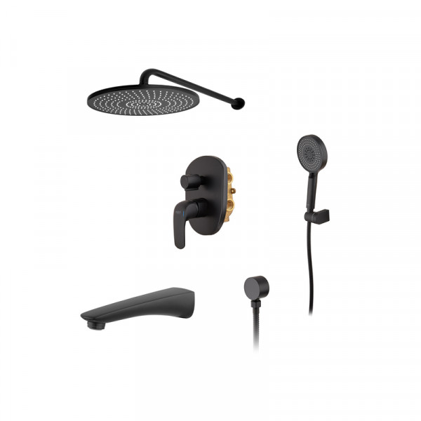 Вбудована душова система із змішувачем Koer KB-64008-05 (Колір чорний) (KR3477)