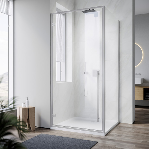 Душова кабіна без піддону Koer SR SC08-90x90x200-TR-01 прозоре скло Easy Clean 6мм, хром (KR5371)