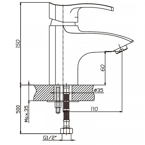 Змішувач для умивальника Haiba Focus 001 матовий (HB0108)
