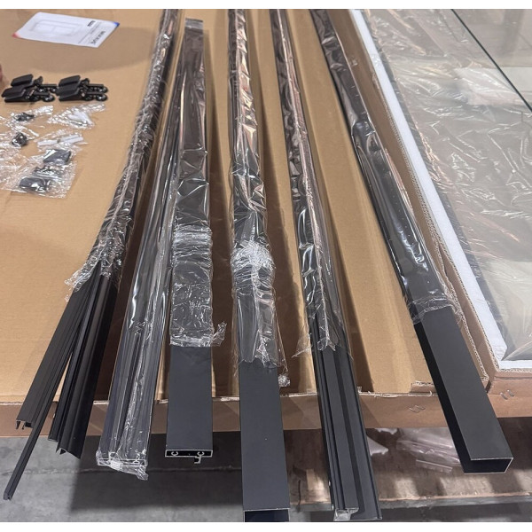 Душова кабіна без піддону Mixxus Premium Quadro SC01-120x80x195-TR Black прозоре скло 6мм (MI8293)