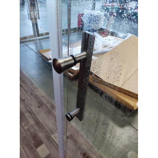 Двері в нішу Koer SR SD01-120x200-TR-07 прозоре скло Easy Clean 8мм, графіт (KR5378)