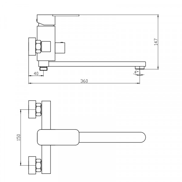 Змішувач для ванни Mixxus Relax 006 (Euro) (MI6253)
