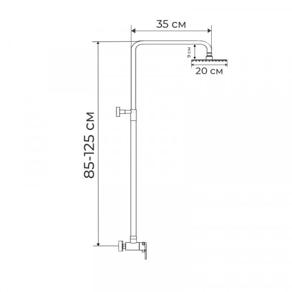 Душова колона зі змішувачем Mixxus EKA-003-J (з нерж. сталі) (MI2823)