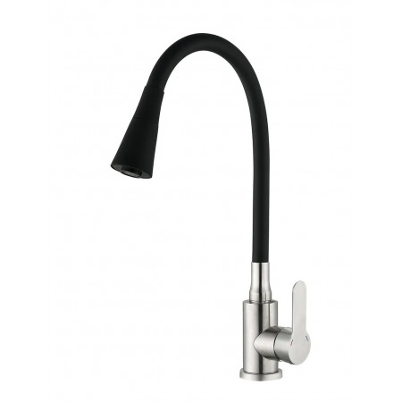 Змішувач для кухні Mixxus DAX-011 REFL.Black із силіконовим виливом (MI6559)