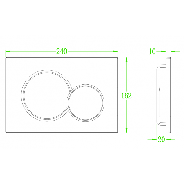 Панель змиву KOER KT-0601-01 пластикова, кнопка кругла (KR5174)