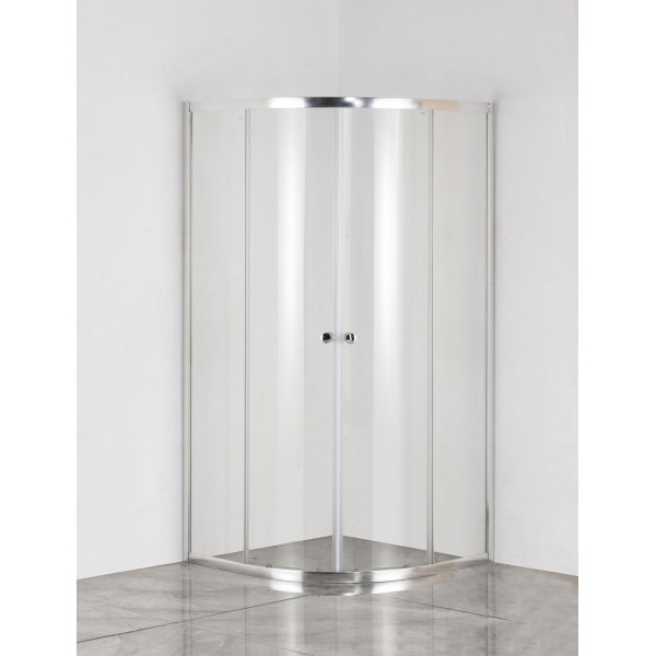 Душова кабіна без піддону Mixxus PLAIN SC01-90x90x185-TR CHROME прозоре скло 4мм (MI6899)