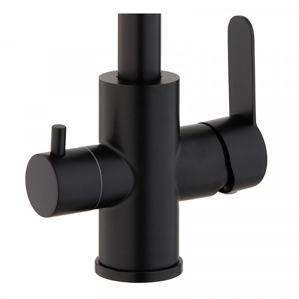 Змішувач для кухні Mixxus DAX-021-G Black  (нерж. сталь) з вих.для пит.води (MI6078)