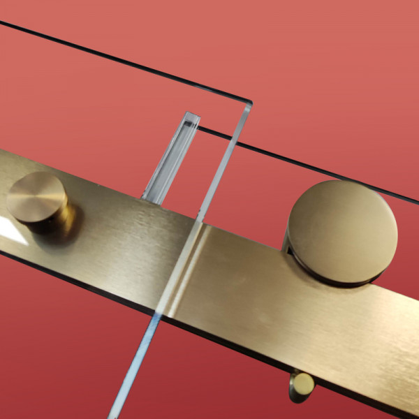 Двері в нішу Koer SR SD01-120x200-TR-12 прозоре скло Easy Clean 8мм, матове золото (KR5377)