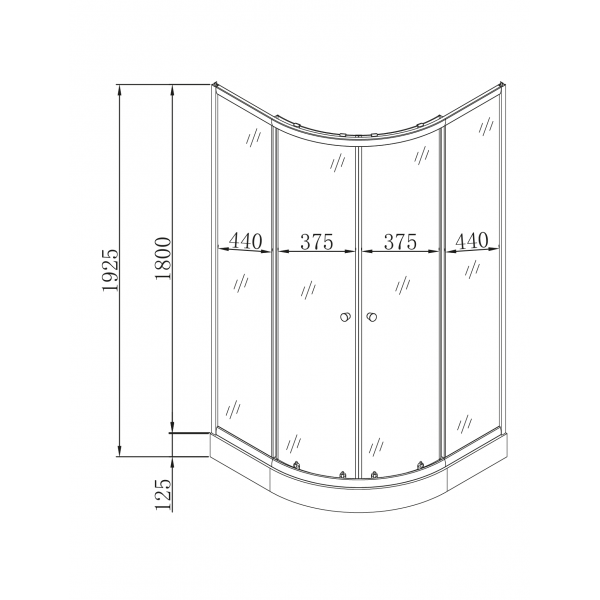 Душова кабіна з низьким піддоном Mixxus PLAIN SCT02-100x100x195-FB SATIN матове скло 4мм (MI6897)