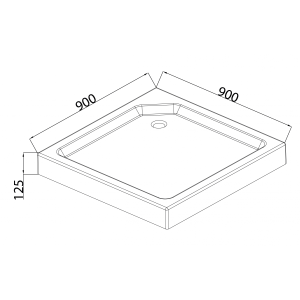 Душовий піддон з сифоном Mixxus CUBIC ST01-90x90x13 діаметр зливу 52 мм (MI6917)