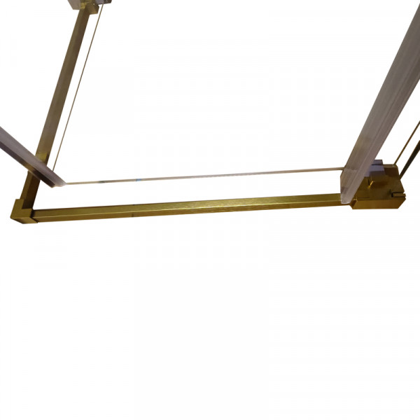 Душова кабіна без піддону Koer SR SC03-90x90x200-TR-12 прозоре скло Easy Clean 6мм, матове золото (KR5358)