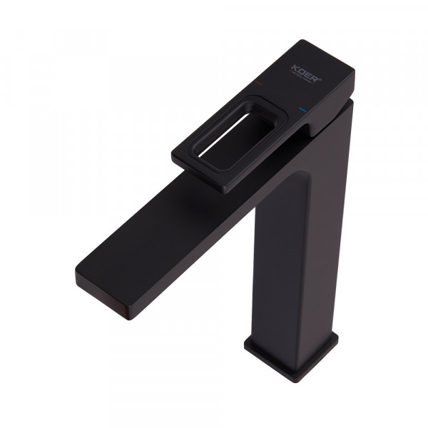 Змішувач для умивальника Koer KB-11009-05 високий (Колір чорний) (KR3501)