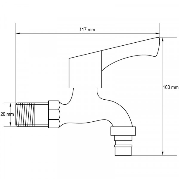 Кран для холодной воды 1/2 Mixxus BIB-02 (нерж. сталь) (SS0051)