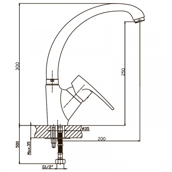 Змішувач для кухні Haiba Disk 011 (HB0056)