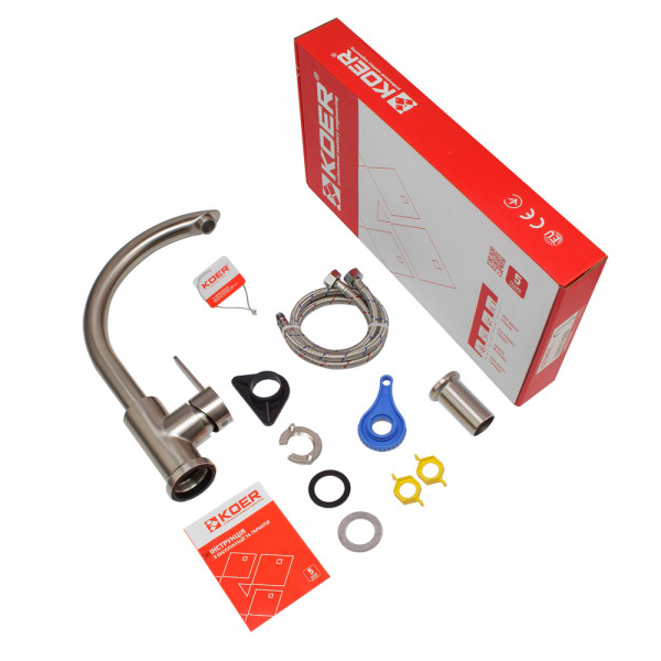 Змішувач для кухні Koer KI-70019-02 (з нерж. сталі) (Колір нерж) (KR4795)