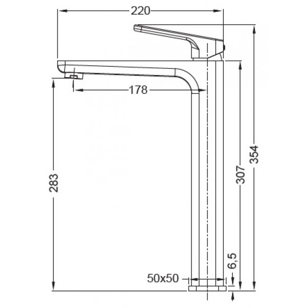 Змішувач для умивальника високий Koer KB-11031-01 (KR5433)