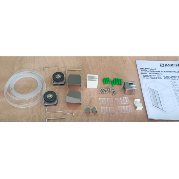 Двері у нішу Walk-In розсувні Koer SR SD07-120x200-R-TR-01 прозоре скло Easy Clean 8мм Хром (KR5773)