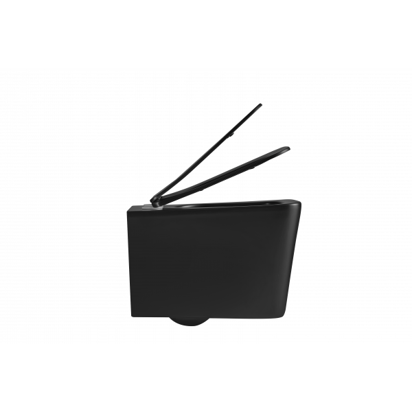 Унітаз підвісний Mixxus Premium Quadro-0302-R Black 530x360x365mm, система змиву RIMLESS (MP6455)
