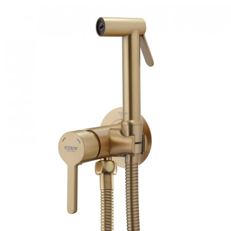 Змішувач для гігієнічного душу Koer KB-23029-12 Колір матове золото (KR5504)
