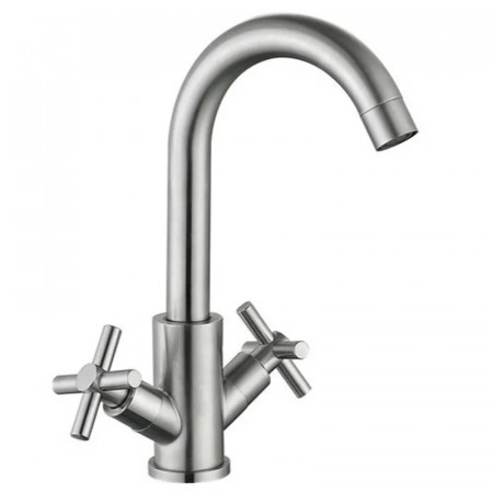 Змішувач для умивальника Mixxus DVE-001-C (нерж. сталь) (MI6086)