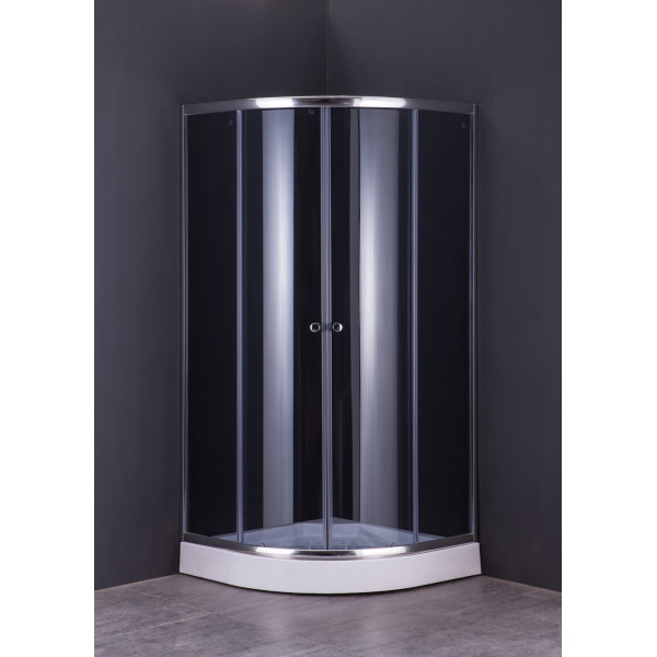 Душова кабіна без піддону Mixxus PLAIN SC01-90x90x185-GR CHROME сіре тоноване скло 4мм (MI6900)