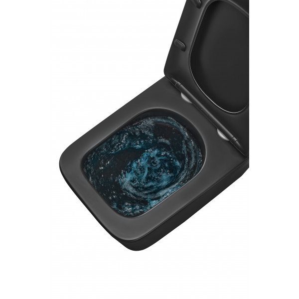 Унітаз підвісний Mixxus Premium QUADRO-0301-T3 BLACK 490х340х360mm, система змиву TORNADO 3.0 (MP6587)