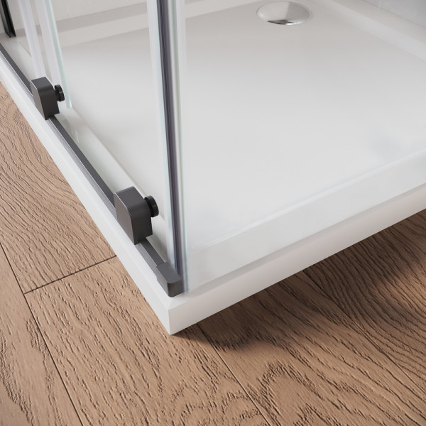 Двері у нішу Walk-In розсувні Koer SR SD07-120x200-L-TR-07 прозоре скло Easy Clean 8мм Графіт (KR5688)