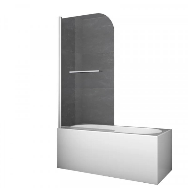 Шторки скляні на ванну Koer SR BS02-80x140-TR-01 прозоре скло 6мм, хром (KR5401)