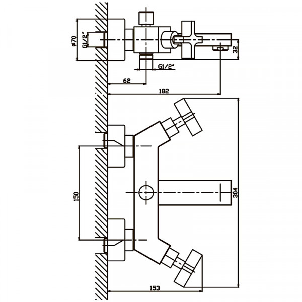 Змішувач для ванни Haiba Bergus 009 (HB0023)