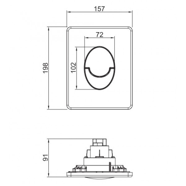Інсталяція для підвісного унітазу Koer KT-0503-01 500x126x1150mm з панеллю змиву KT-0606-01 Хром (KR5347)