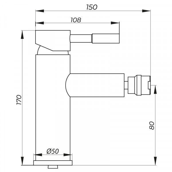 Змішувач для біде Zerix LR75005 (LL1668)