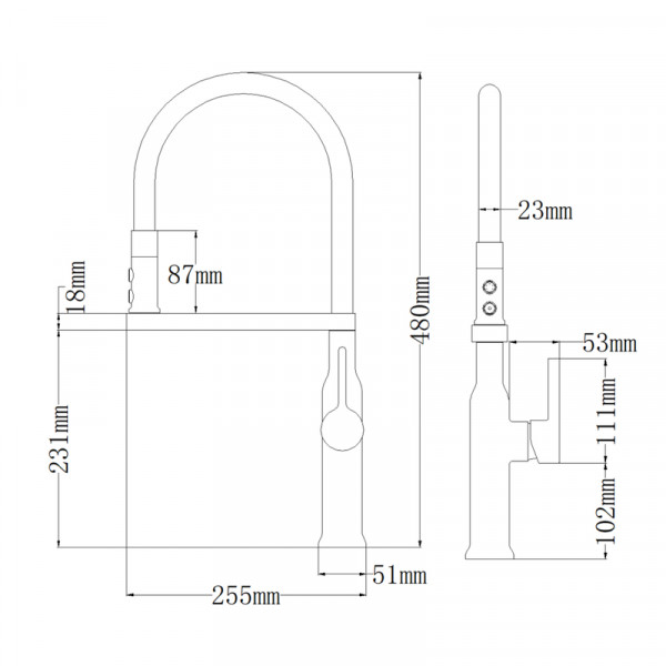 Змішувач для кухні MIXXUS PREMIUM PULL 017 GRAPHITE REFL.BLACK (Кол.графіт+силік.вилив чор.) (MI8278)