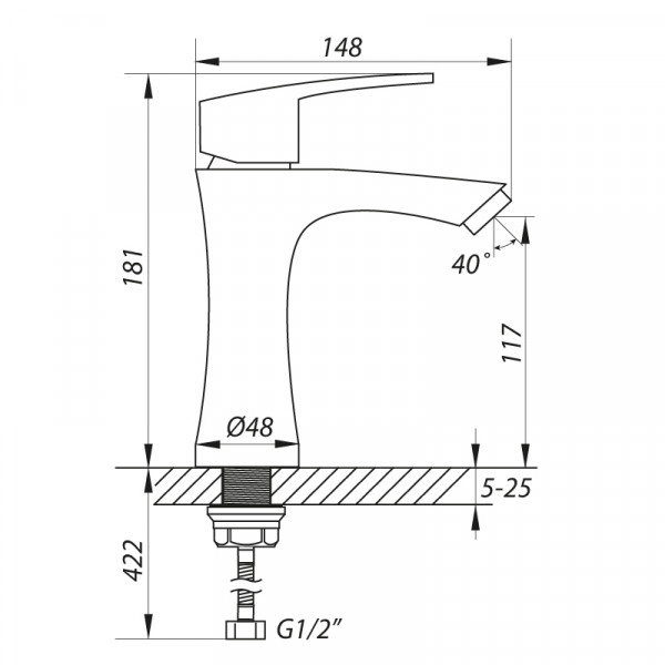 Смеситель для умывальника Zerix LR71001 (LL1030)