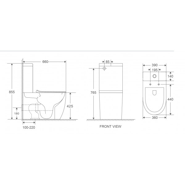 Унітаз-компакт Mixxus Premium ELLIPSE-0402-T1 660х390х855mm, система змиву TORNADO 1.0 (MP6592)
