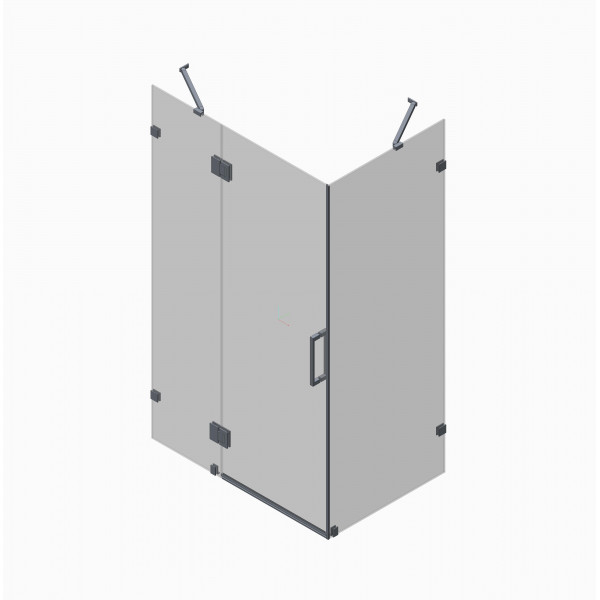 Бічна стінка до кабіни Koer SR SW04-90x200-TR-07 прозоре скло Easy Clean 10мм, графіт (KR5391)