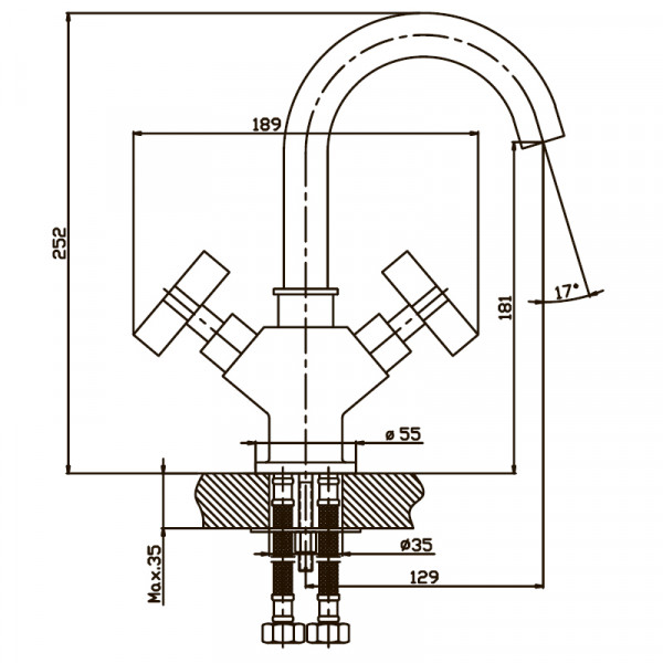 Смеситель для умывальника Haiba Bergus 001 (HB0019)