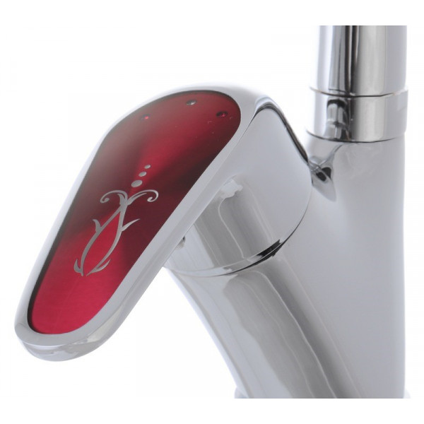 Змішувач для кухні Haiba Magic 011 з червоною ручкою (HB0699)