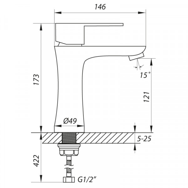 Смеситель для умывальника Zerix LR71002 (LL1031)