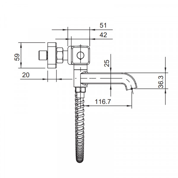 Термостатичний змішувач для ванни з коротким виливом Koer KB-47011-05 (Колір чорний) (KR4721)