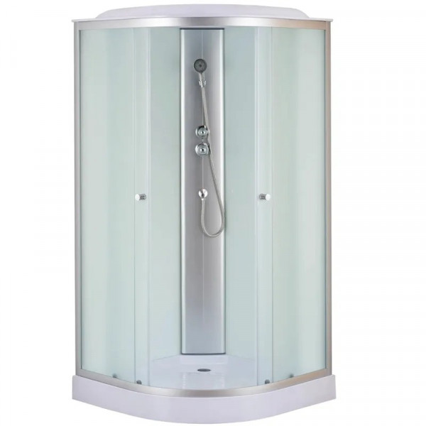 Бокс душовий без гідромасажу Mixxus STRONG SB02-90x90x215-FB SATIN з низьким піддоном (MI6886)