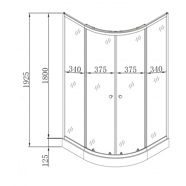 Душова кабіна з низьким піддоном Mixxus PLAIN SCT02-90x90x195-GR SATIN сіре тоноване скло 4мм (MI6898)