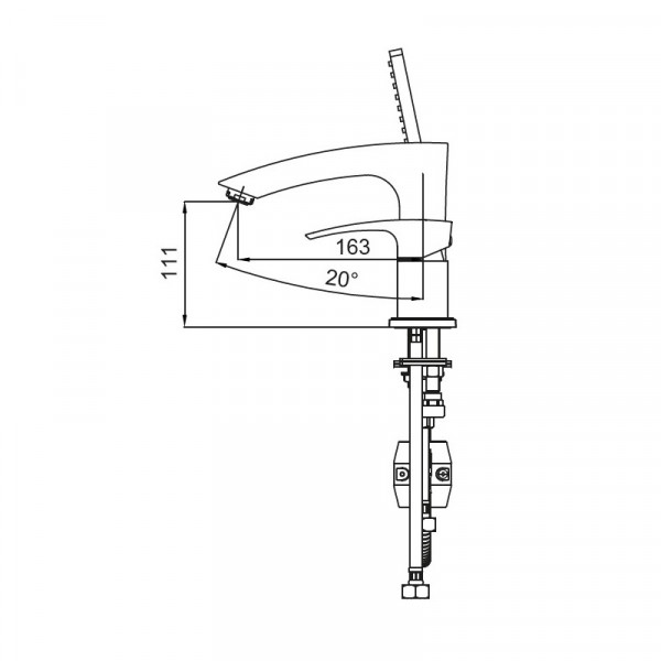 Змішувач на борт ванни KOER KB-43007-01 на 3 отвори (Колір хром) (KR3452)