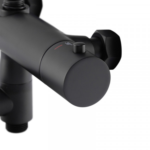 Душова колонна з термостатичним змішувачем Koer KB-57029-05 3 функції, колір чорний (KR5491)