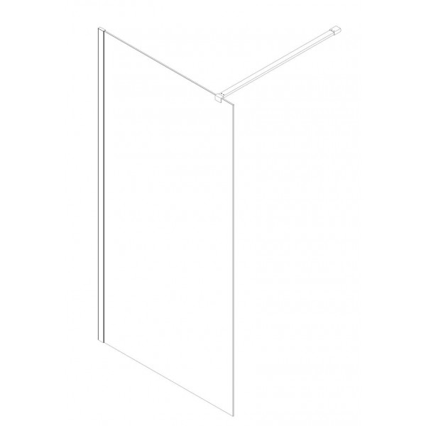 Душова перегородка Koer SR SP01-100x200-TR-01 Walk-In прозоре скло Easy Clean 8мм, хром (KR5393)