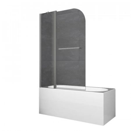 Шторки скляні на ванну Koer SR BS04-95x140-TR-07 прозоре скло 6мм, графіт (KR5404)