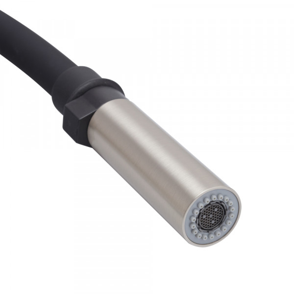 Кухонний змішувач з чорним силіконовим виливом Koer KI-70022-02 (з нерж. сталі) (KR4799)