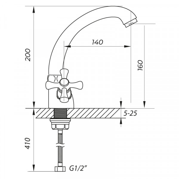 Змішувач для умивальника Zerix TLC 827 (ZX0079)